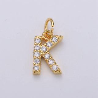14k Gold Filled Micro CZ Initial Letter
