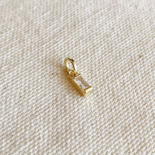 GoldFi - 18k Gold Filled Mini Clear Baguette Charm