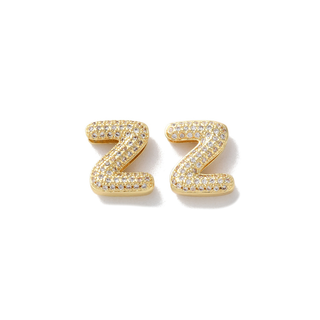 Mini Gold Slider Rhinestone Bubble Initial Charm