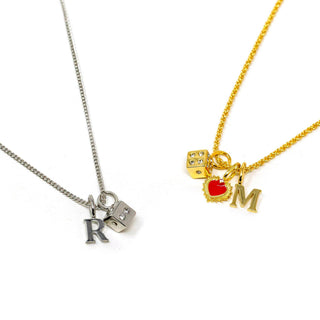 The Sis Kiss - Solid Initial Charm: Silver
