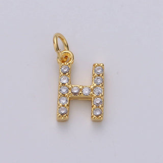 14k Gold Filled Micro CZ Initial Letter