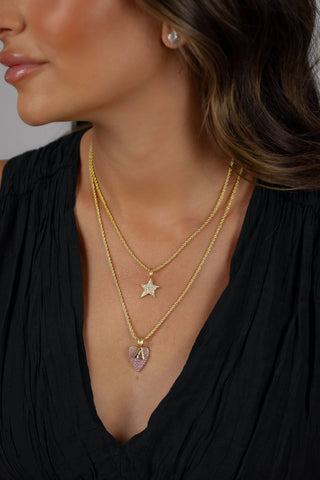 The Sis Kiss - Solid Initial Charm Gold