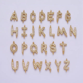 16K Micro CZ Initial Letter Sideway Loop Connector