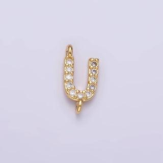 16K Micro CZ Initial Letter Sideway Loop Connector