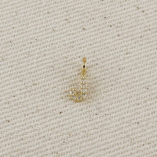 18k Gold Filled Micro Cz Initial