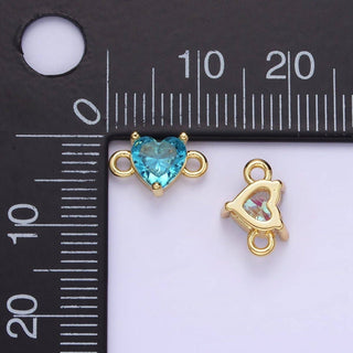 14K Gold Filled 7mm CZ Heart Connector