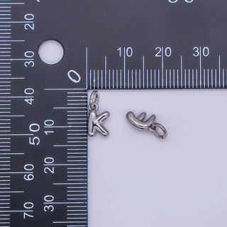 Micro White Gold Filled 10mm Initial Letter Bubble Charm in Silver