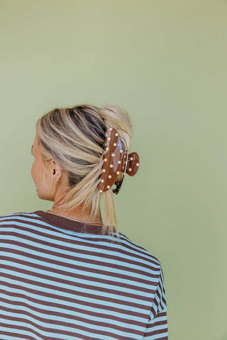 KAXI - STRIPED OVERSIZED CLAWS: BROWN AND CREAM STRIPED