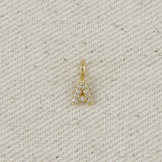 18k Gold Filled Micro Cz Initial