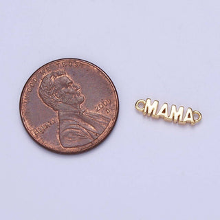 MAMA Script Charm Link Connector in Gold