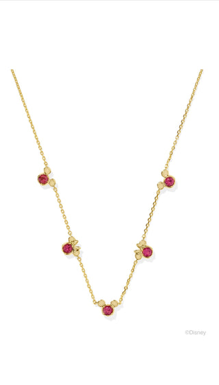 Disney | Kendra Scott Gold Mickey Mouse and Minnie Mouse Strand Necklace