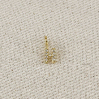 18k Gold Filled Micro Cz Initial