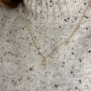 18k Gold Filled Micro Cz Initial