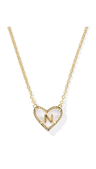 Heart Letter Short Pendant Necklace