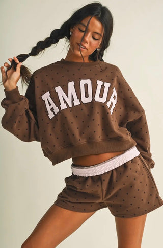 Amour Polka Dot Sweat Set