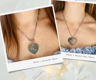 The Sis Kiss - Keepsake Chain Necklace | Charm Necklace: Silver