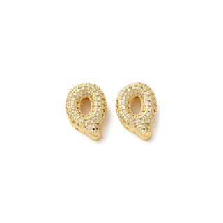 Mini Gold Slider Rhinestone Bubble Initial Charm
