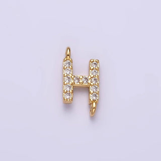 16K Micro CZ Initial Letter Sideway Loop Connector