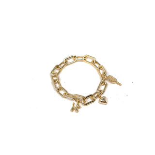 The Sis Kiss - Token Charm Bracelet |Adjustable : Silver