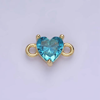 14K Gold Filled 7mm CZ Heart Connector