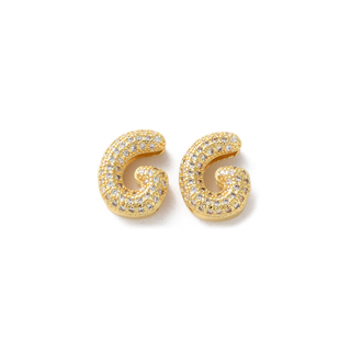 Mini Gold Slider Rhinestone Bubble Initial Charm