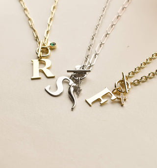 The Sis Kiss - All-American Initial Charm: Silver