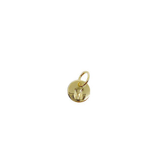 Stamped Micro Initial Letter Charm in 18k Gold Filled