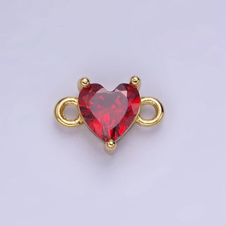 14K Gold Filled 7mm CZ Heart Connector