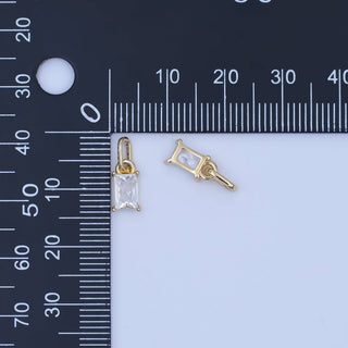 24K Gold Filled Clear Baguette Pendant