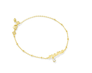 Mama Crystal Delicate Chain Bracelet