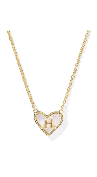 Heart Letter Short Pendant Necklace