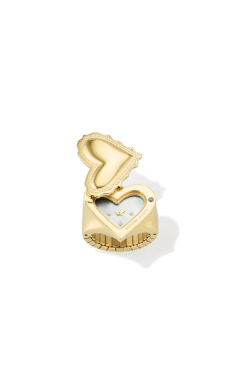 Ari Heart Ring Watch Gold Toned