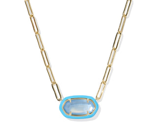 Elisa Enamel Frame Paperclip Necklace