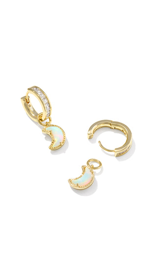 Moon Gold Convertible Huggie Earrings