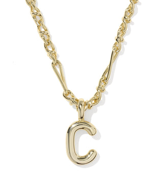 Bubble Letter Pendant Necklace - Gold
