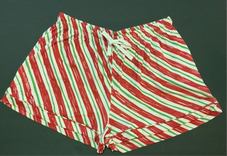 Festive Holiday Themed Lounge Shorts Christmas Stripes