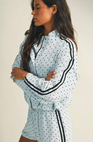 Blue Babe Polka-Dot Short Set