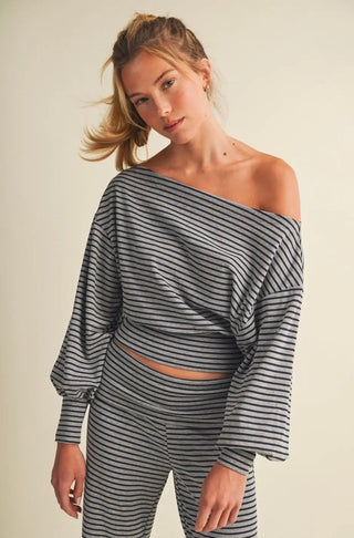 Take it Easy Slouchy Striped Lounge Set