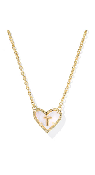 Heart Letter Short Pendant Necklace
