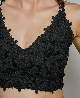 The Boho Black Crochet Halter Top