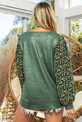 Jade Floral Woven Top