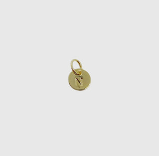 Stamped Micro Initial Letter Charm in 18k Gold Filled