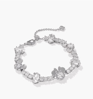 Disney | Kendra Scott Silver Mickey Mouse and Minnie Mouse Tennis Bracelet