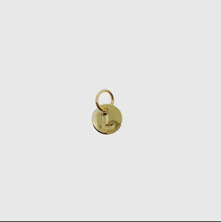 Stamped Micro Initial Letter Charm in 18k Gold Filled