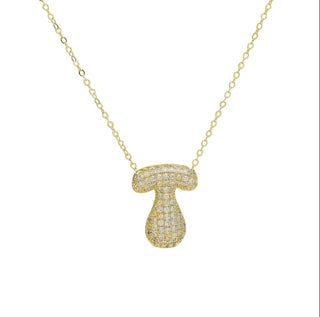 Initial Waterdrop 18K Gold Rhinestone Necklace