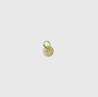 Stamped Micro Initial Letter Charm in 18k Gold Filled