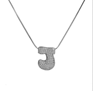 Initial Waterdrop 18K Silver Rhinestone Necklace