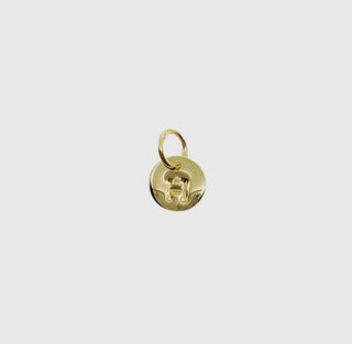 Stamped Micro Initial Letter Charm in 18k Gold Filled