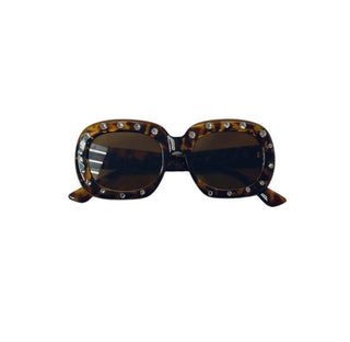 Tortoise Shell Print + Rhinestones Youth Sunnies