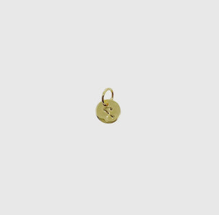 Stamped Micro Initial Letter Charm in 18k Gold Filled